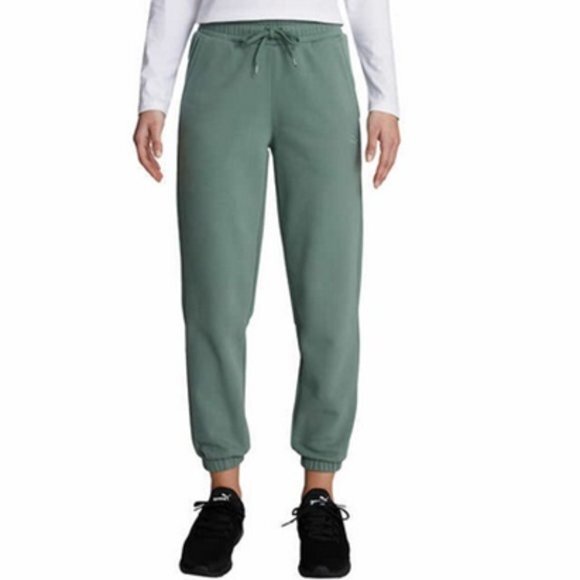 NWT Puma Women's Cozy Fleece Sweatpant GREEN - Picture 1 of 3